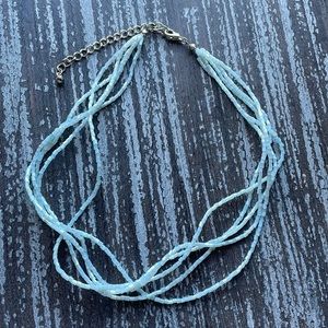 Blue Layered Beaded Necklace